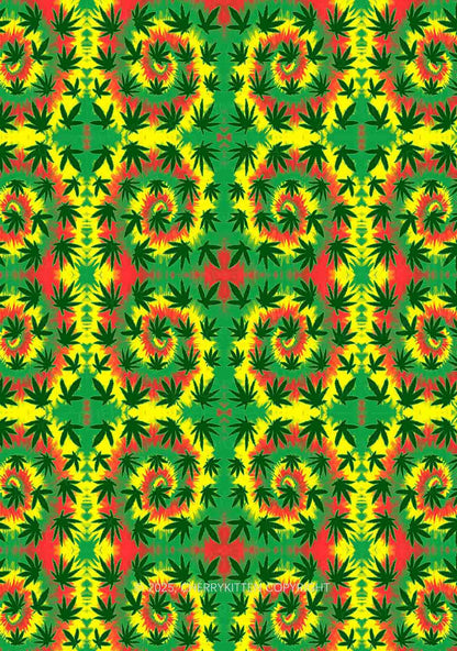 Trippy Leaves Y2K Mesh Slip Dress Cherrykitten