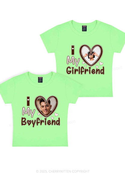 Custom BF GF Brown Heart Y2K Valentine's Day Baby Tee Cherrykitten