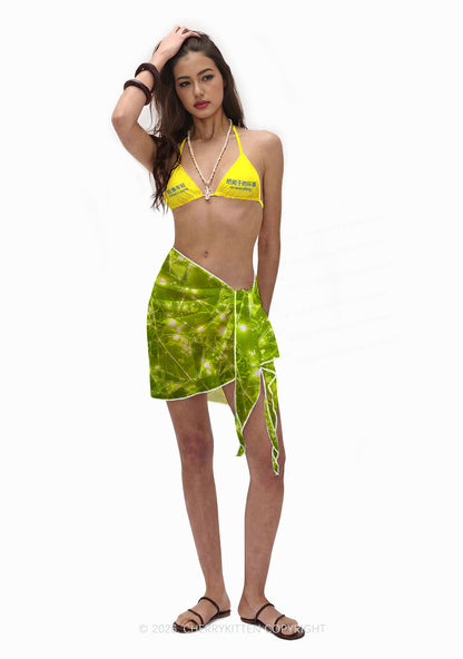 Young Do Everything Y2K Print Bikini Set Cherrykitten