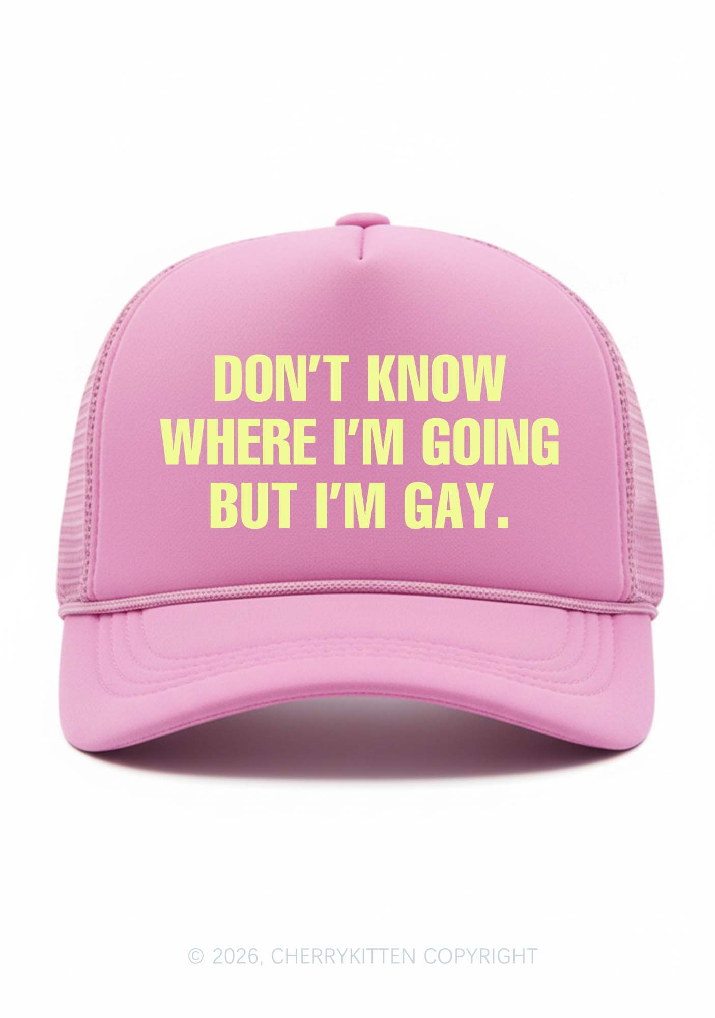 But Im Gay Pride Y2K Trucker Hat Cherrykitten