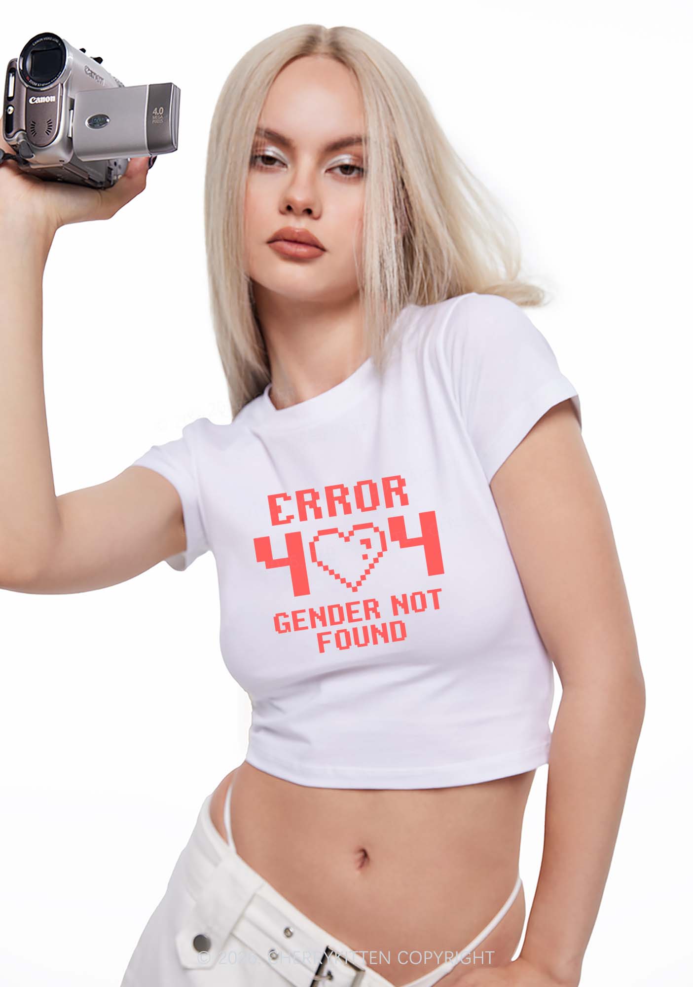 Gender Not Found Pride Y2K Baby Tee Cherrykitten
