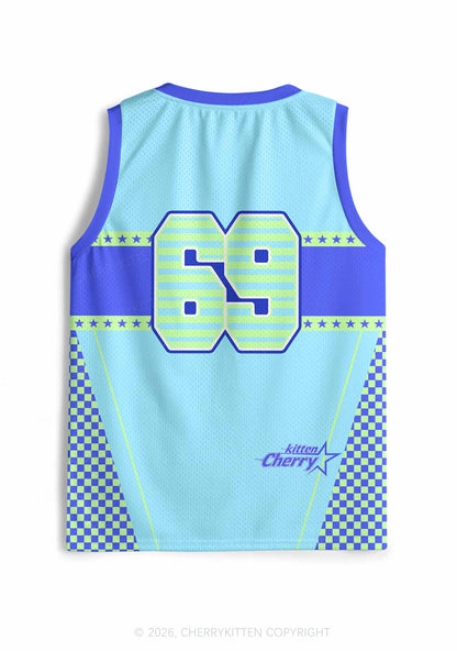 Blue Girl Kisser Pride Y2K Sport Jersey Tank Cherrykitten