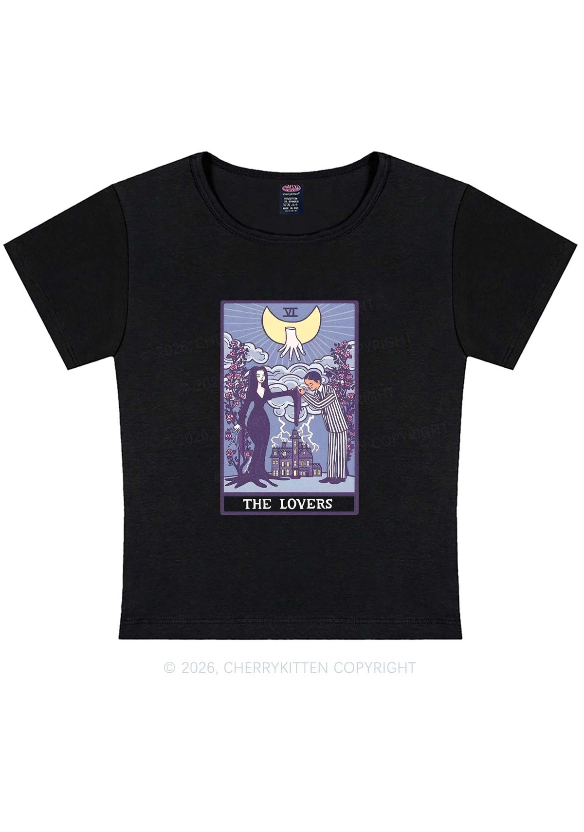 Halloween The Lovers Y2K Baby Tee Cherrykitten