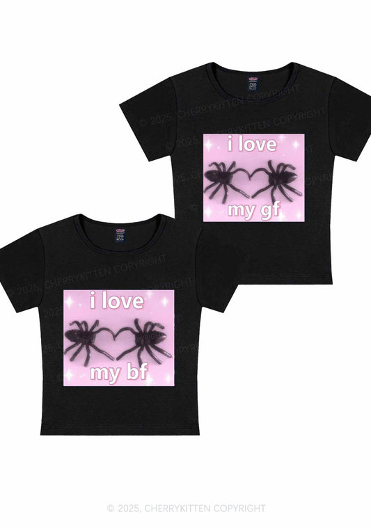 Love My Spider BF GF Y2K Valentine's Day Baby Tee Cherrykitten