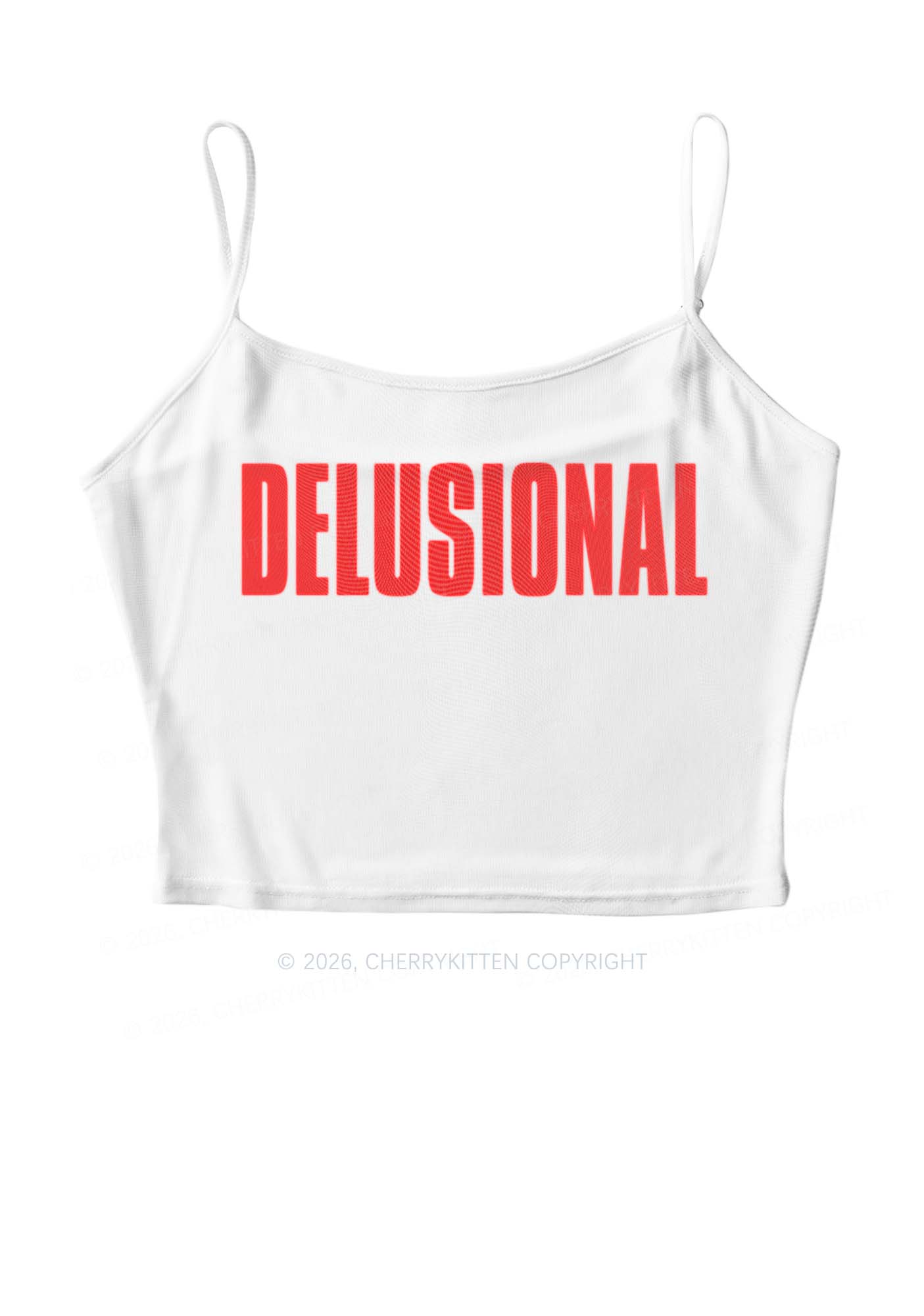 Delusional On White Y2K Mesh Cami Tank Cherrykitten