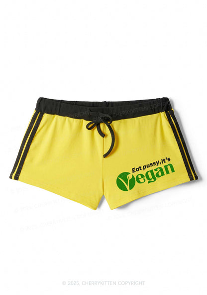 Eat Puxxy Its Vegan Y2K Drawstring Mini Shorts Cherrykitten