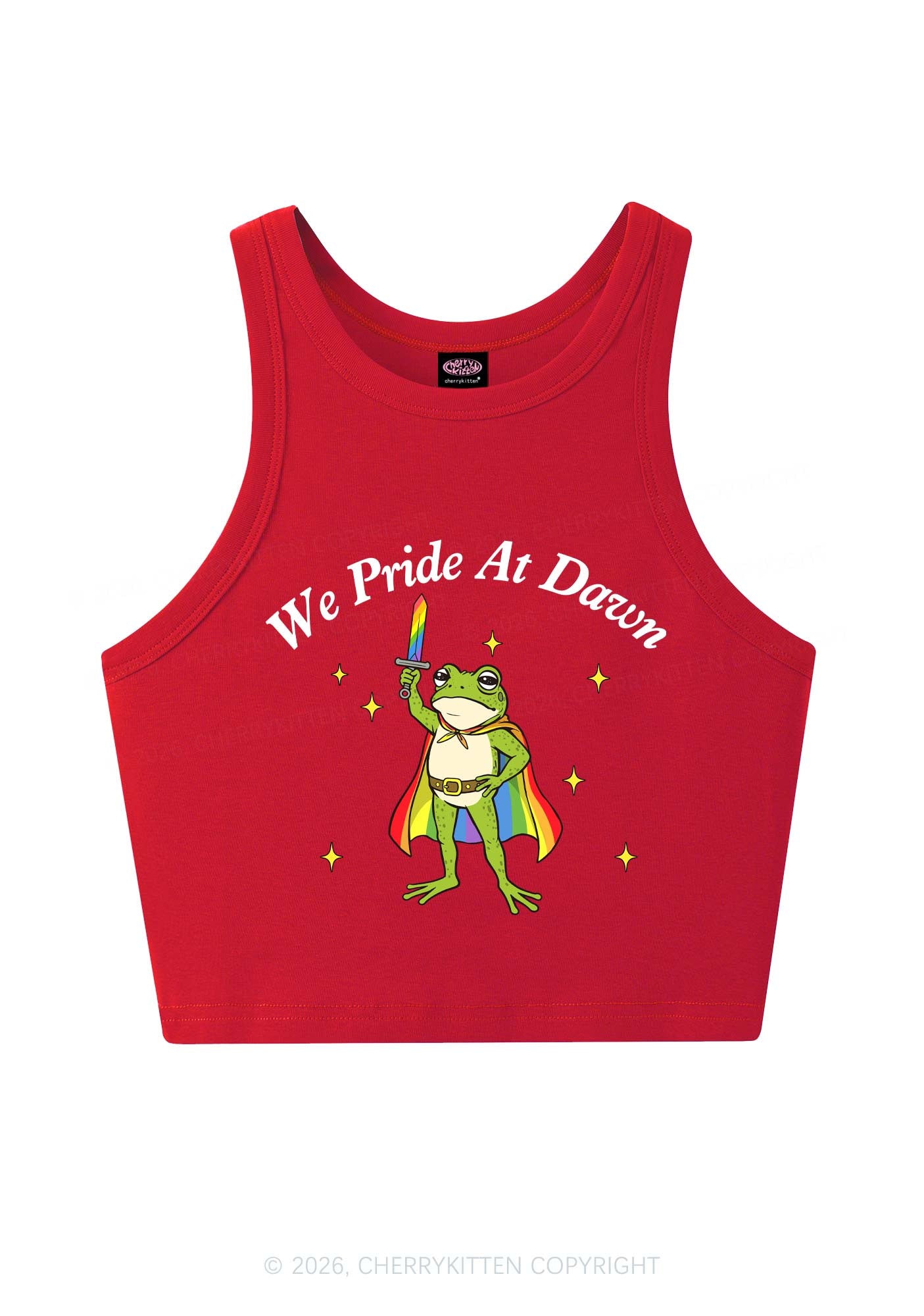 We Pride At Dawn Y2K Crop Tank Top Cherrykitten