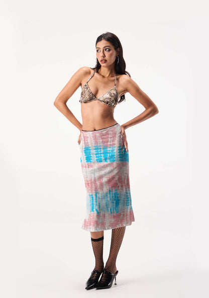Tie Dye Trans Pride Y2K Print Midi Skirt Cherrykitten