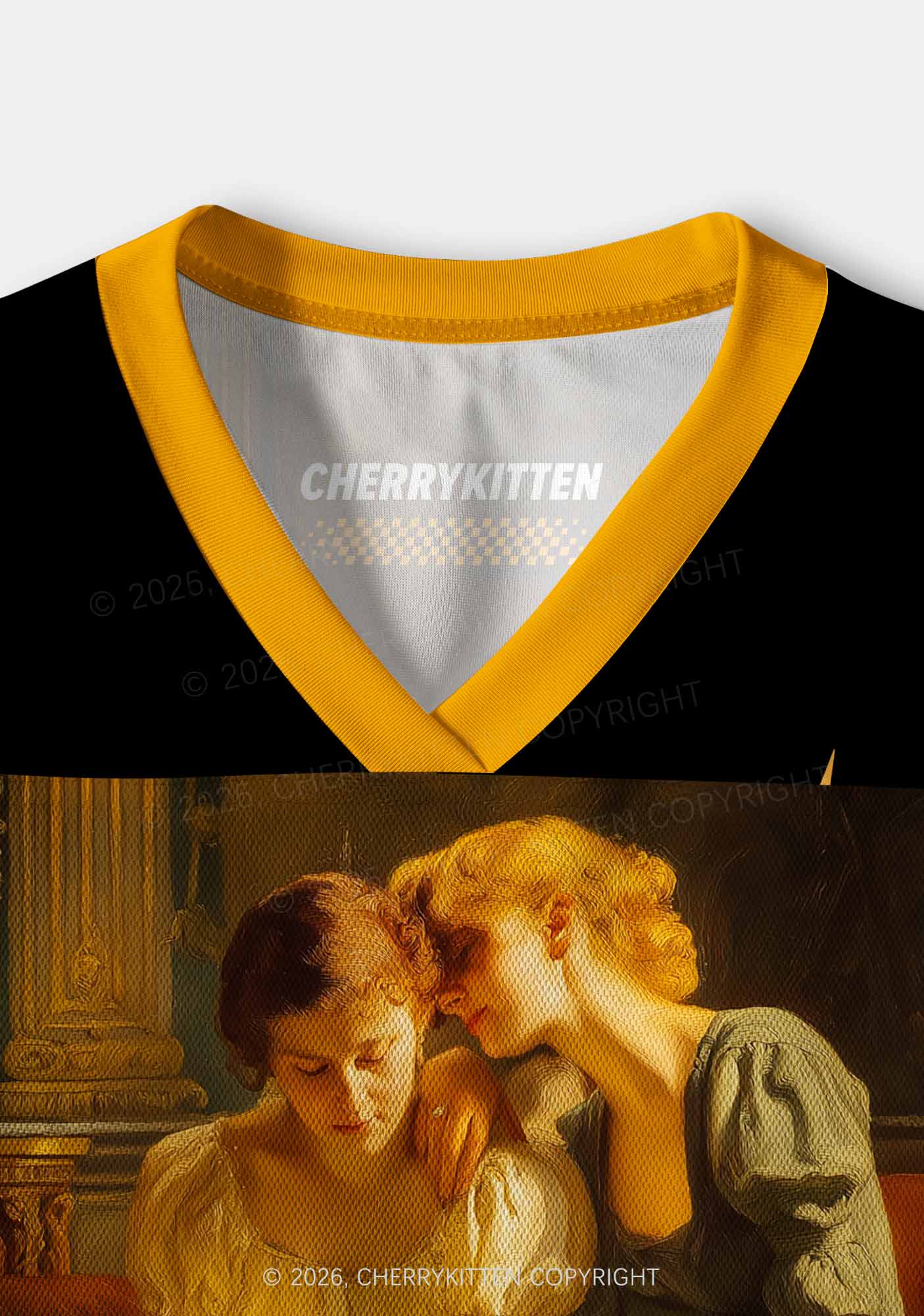 Lesbian Couple Reading Portrait Pride Y2K Crop Sport Jersey Shirts Cherrykitten