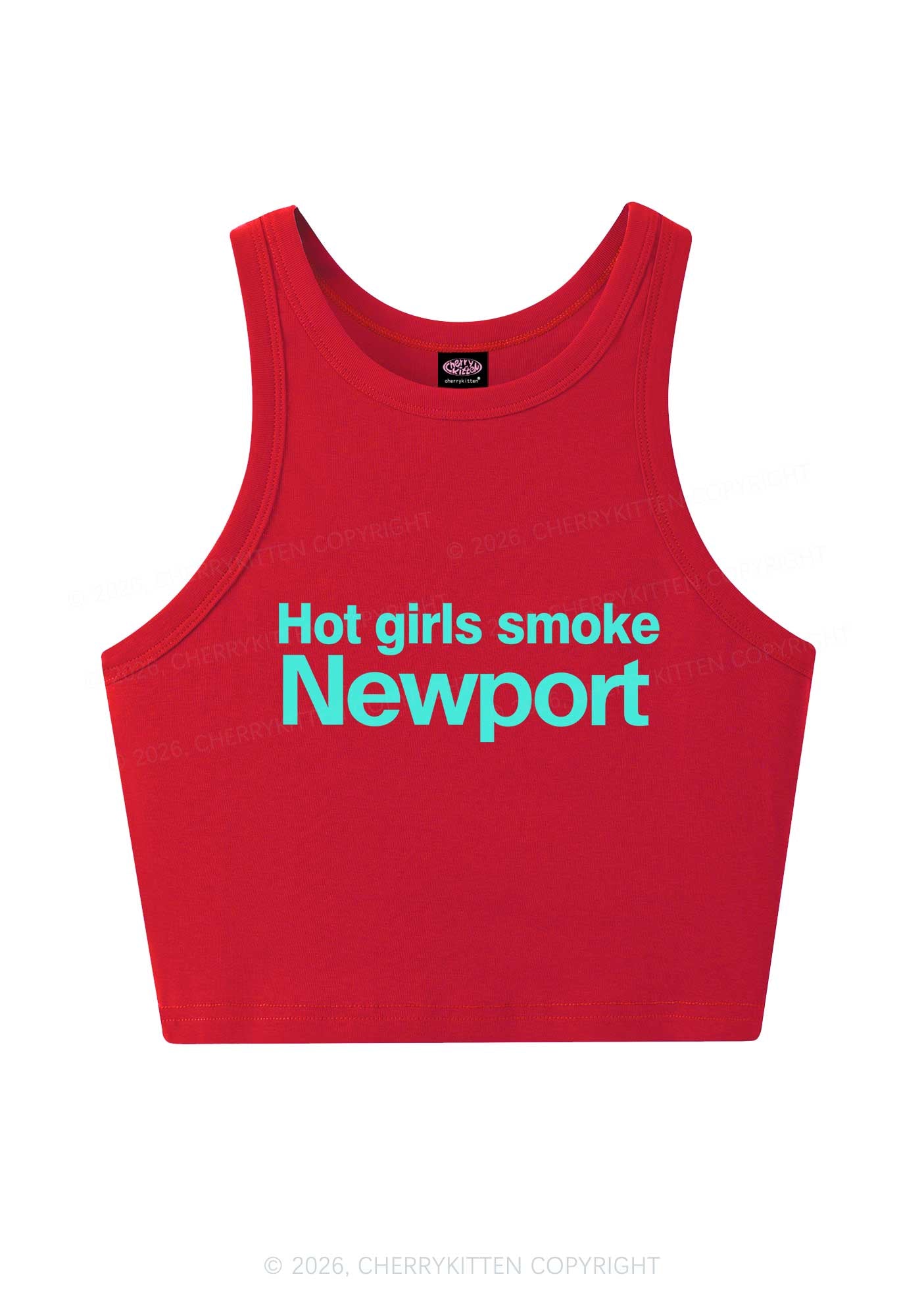Hot Girls Smoke Y2K Crop Tank Top Cherrykitten