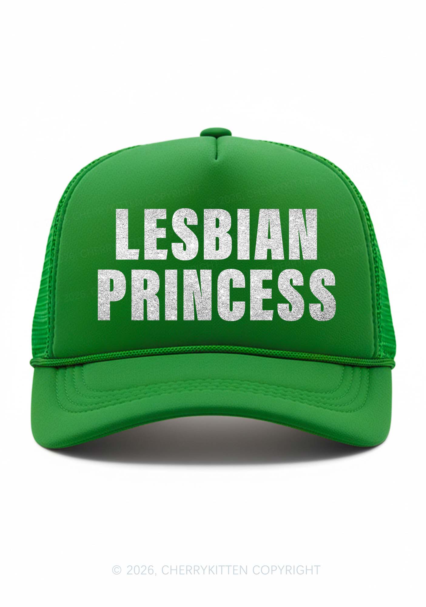 Glitter Lesbian Princess Pride Y2K Trucker Hat Cherrykitten