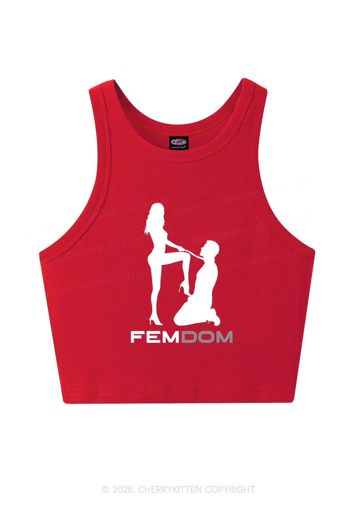 Femdom Silhouette Y2K Crop Tank Top Cherrykitten