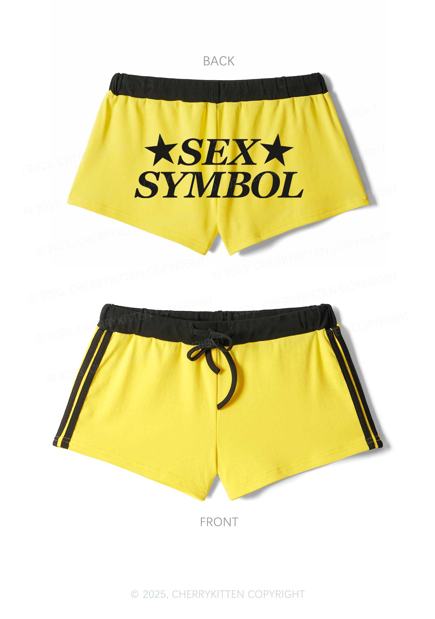 Sx Symbol Y2K Drawstring Mini Shorts Cherrykitten