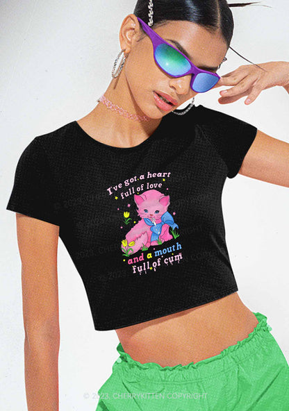 Heart Full Of Love Y2K Baby Tee Cherrykitten