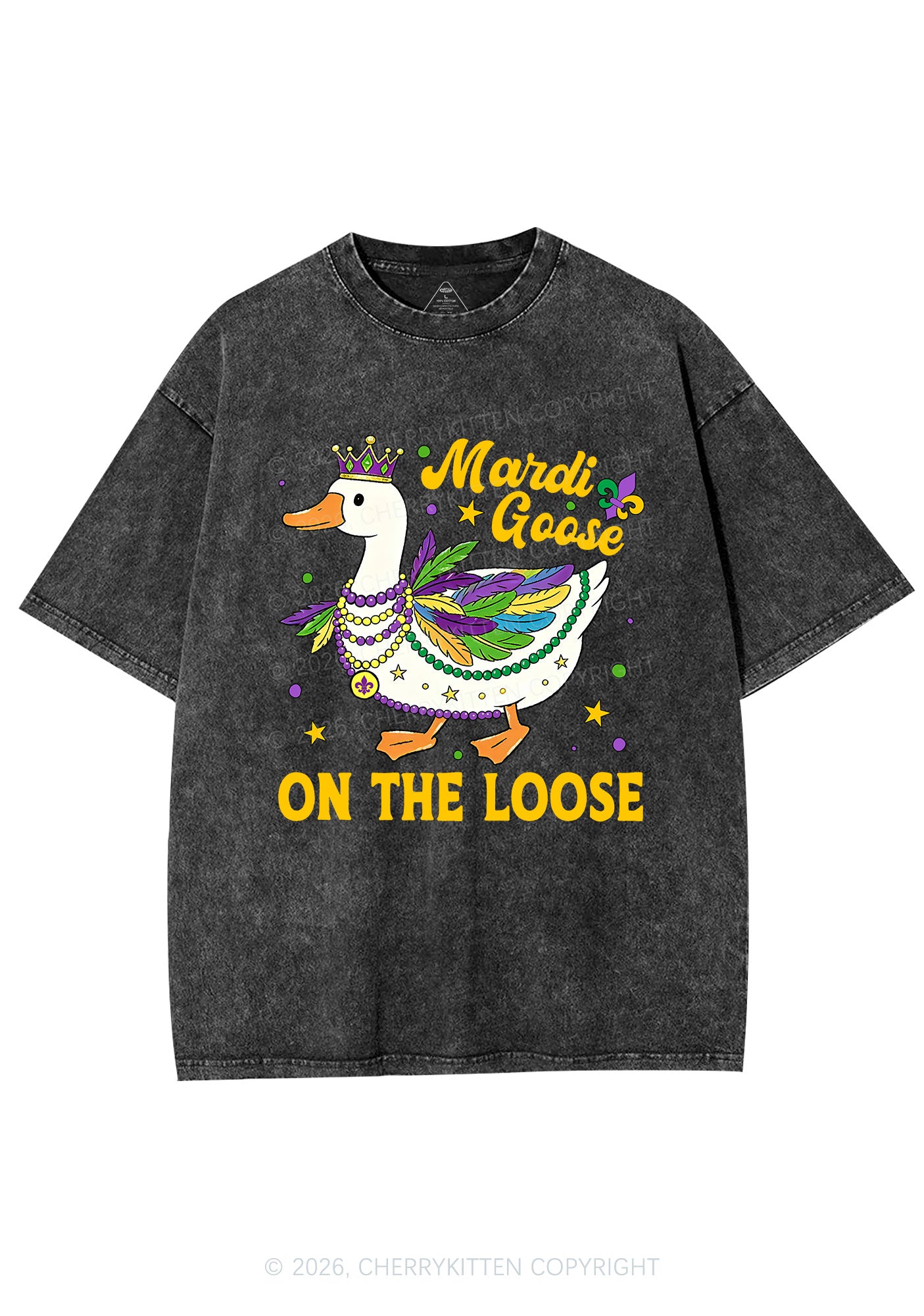 Mardi Goose On The Loose Y2K Shirts Washed Tee Cherrykitten