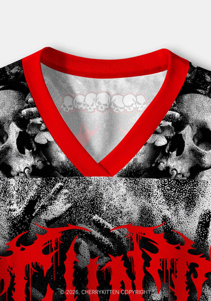 Halloween Punk Cxxt Y2K Crop Sport Jersey Shirts Cherrykitten