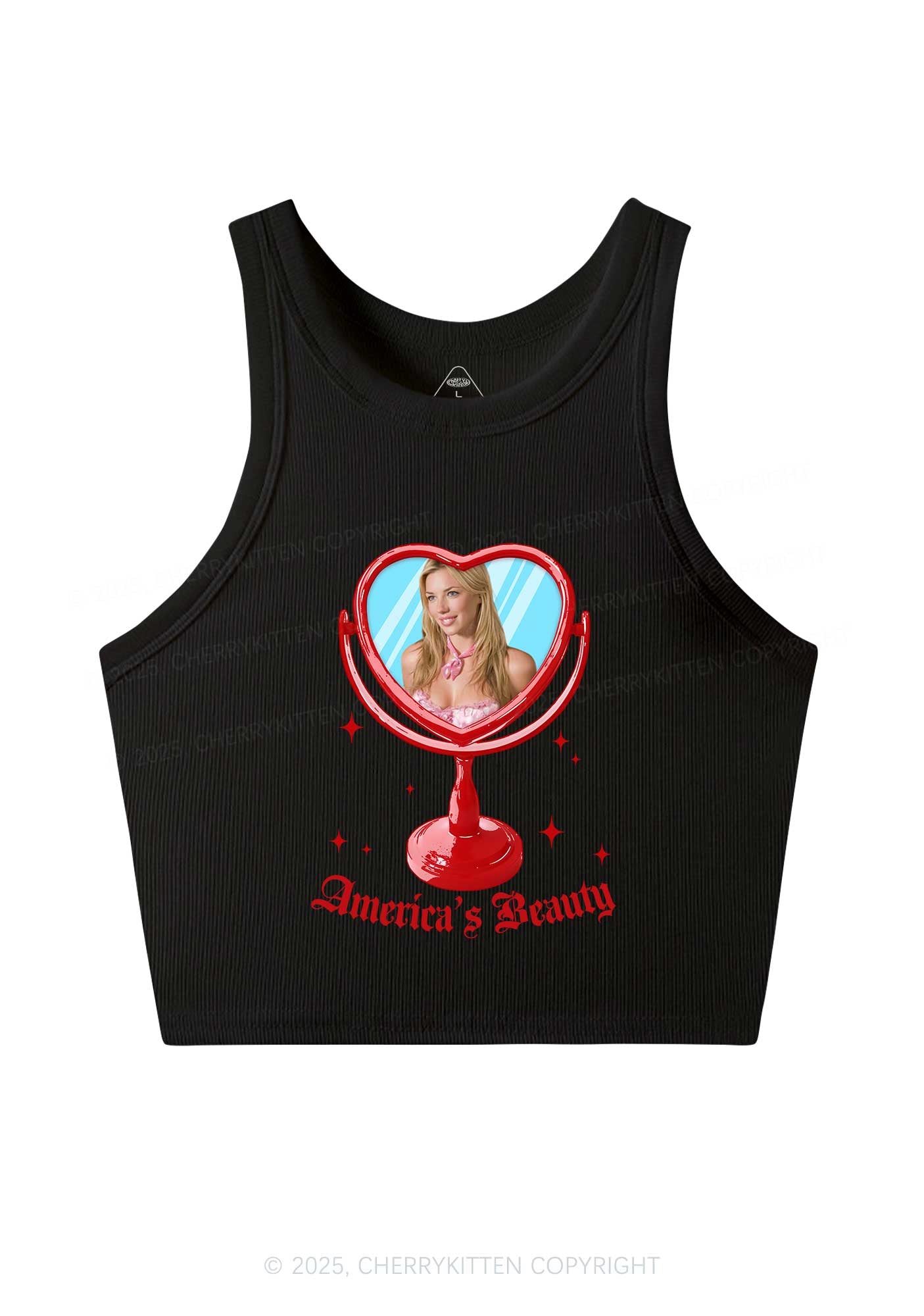 Custom Mirror Beauty Y2K Crop Tank Top Cherrykitten