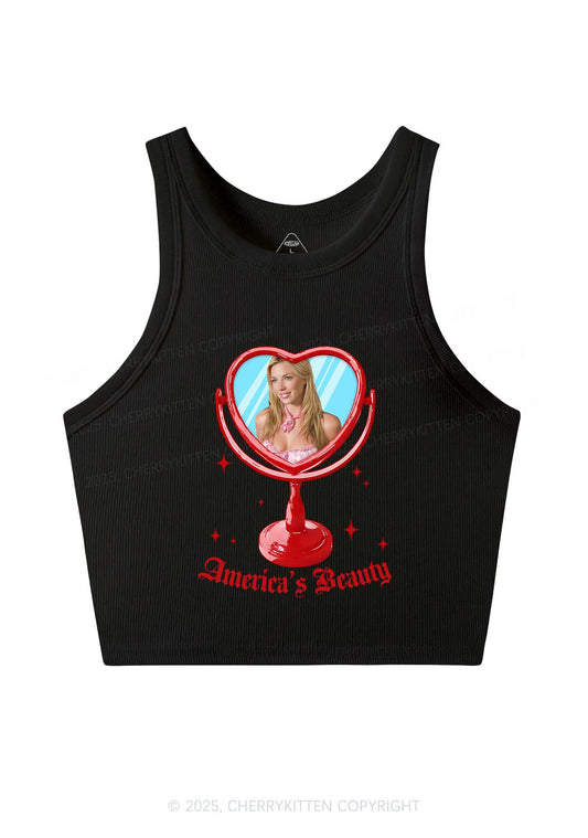 Custom Mirror Beauty Y2K Crop Tank Top Cherrykitten