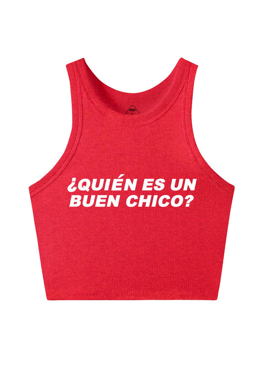 Quien Es Un Buen Chico Y2K Crop Tank Top Cherrykitten