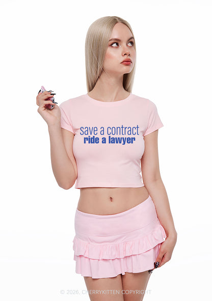 Save Contract Ride Lawyer Y2K Baby Tee Cherrykitten
