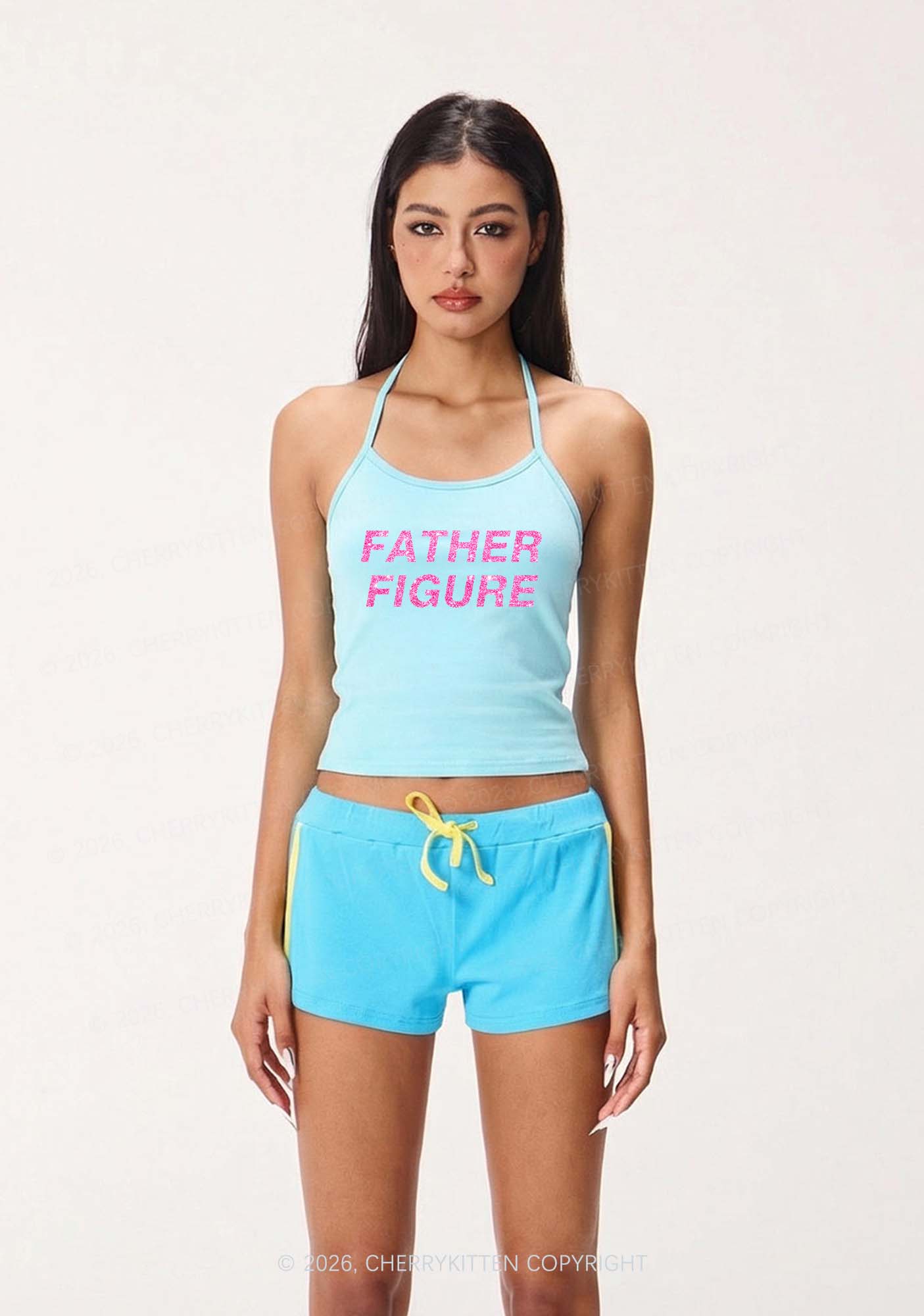 Glitter Father Figure Y2K Halter Neck Cami Cherrykitten