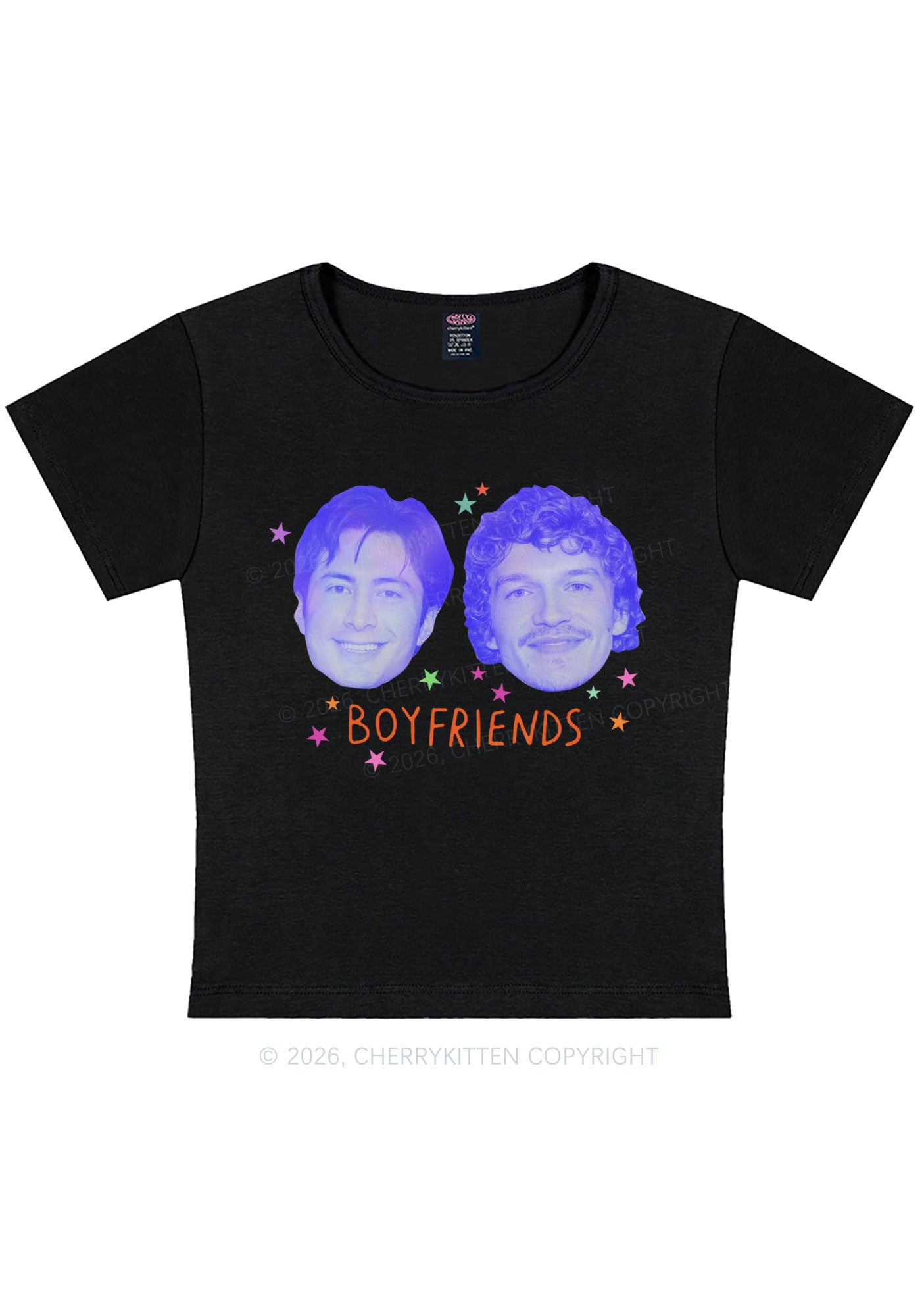 Neon Boyfriends Photo HR Y2K Baby Tee Cherrykitten