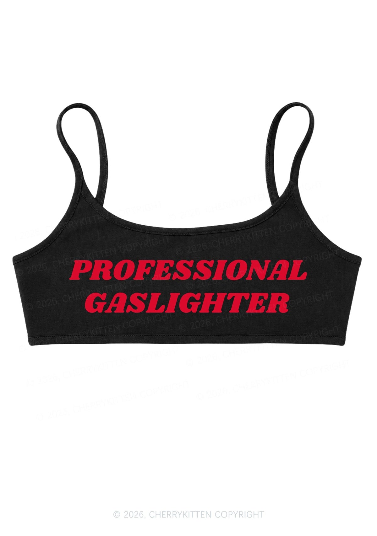 Professional Gaslighter Y2K Super Crop Cami Cherrykitten