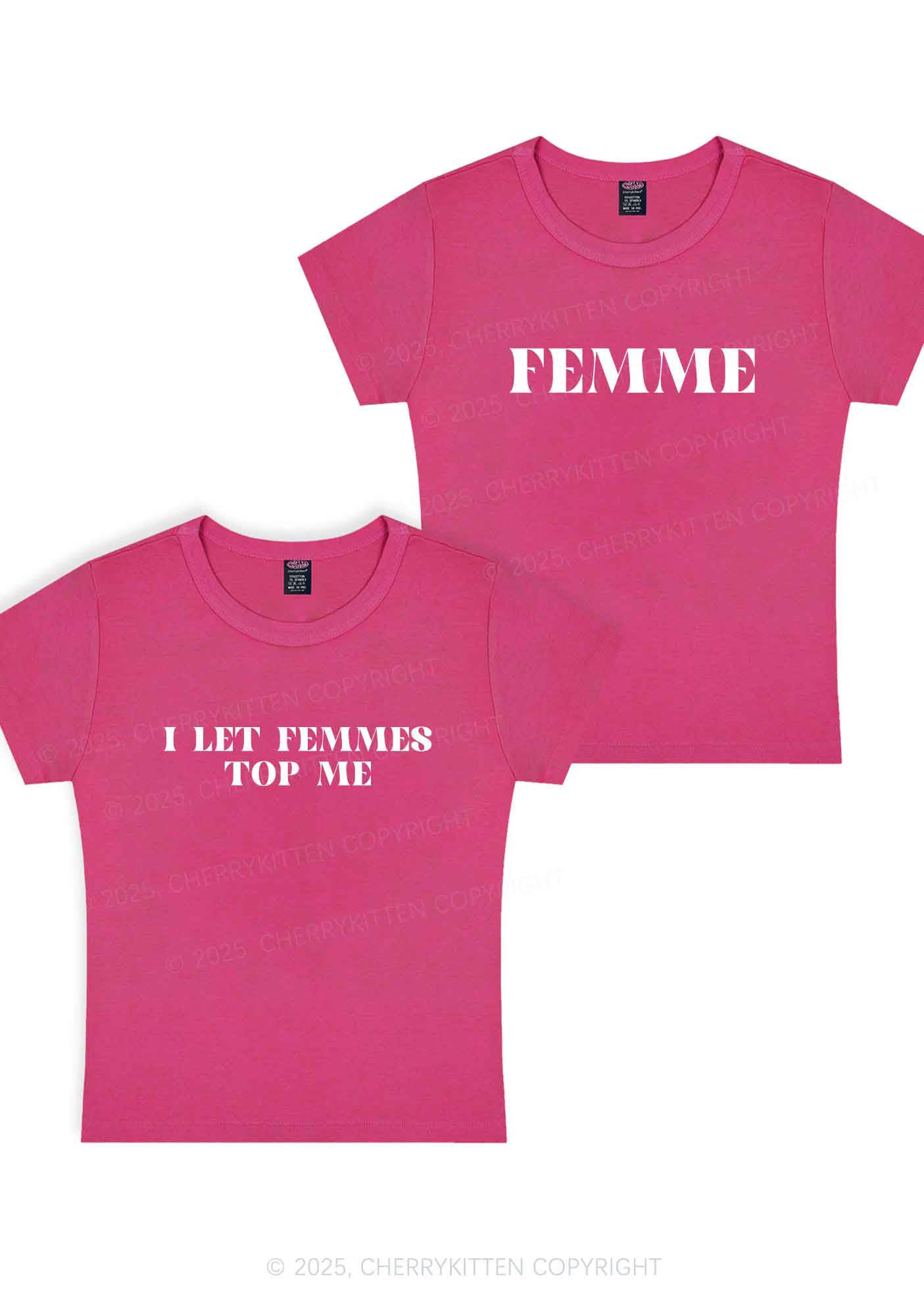 I Let Femmes Top Me Y2K Valentine's Day Baby Tee Cherrykitten