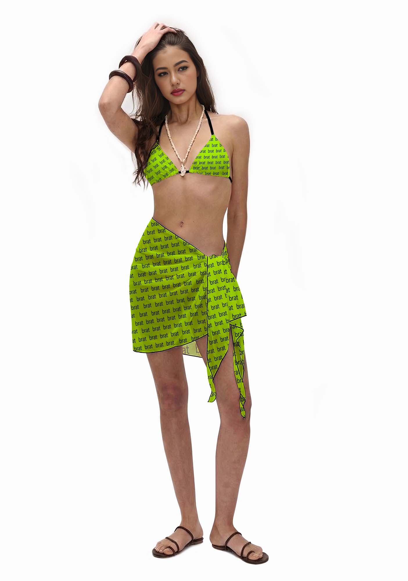 Brat Summer Y2K Print Bikini Set Cherrykitten