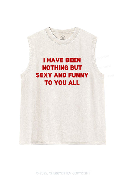 I Have Been Funny Y2K Washed Muscle Tank Cherrykitten