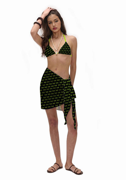 Green Brat Y2K Print Bikini Set Cherrykitten