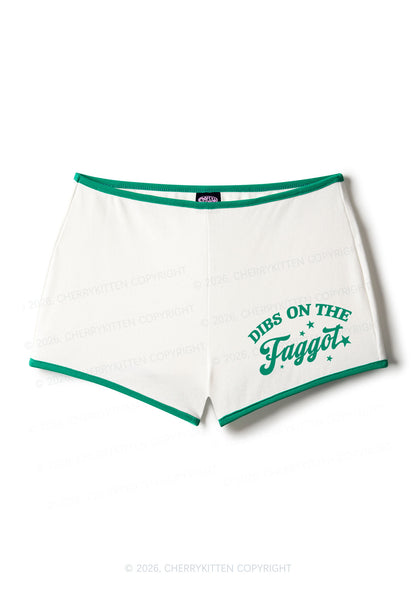 Dibs On The Faggot Pride Y2K Booty Shorts Cherrykitten