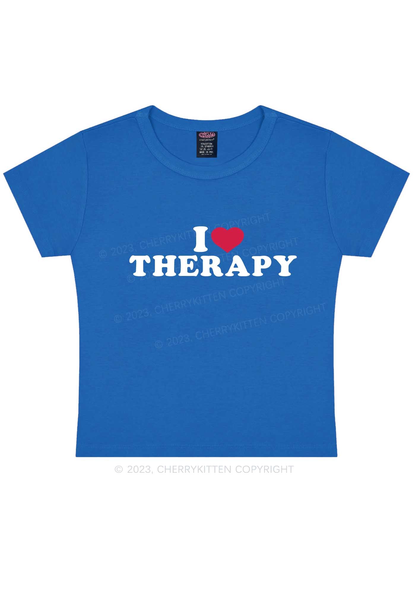 I Love Therapy Y2K Baby Tee Cherrykitten