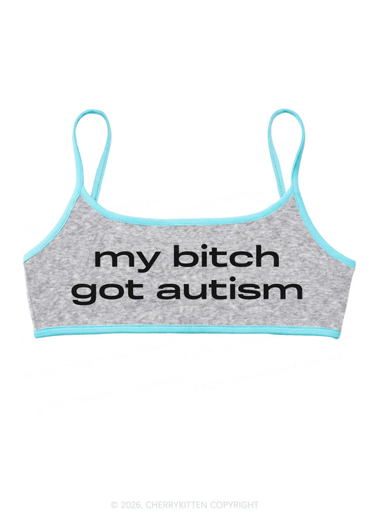 My Bxxch Got Autism Y2K Super Crop Cami Cherrykitten
