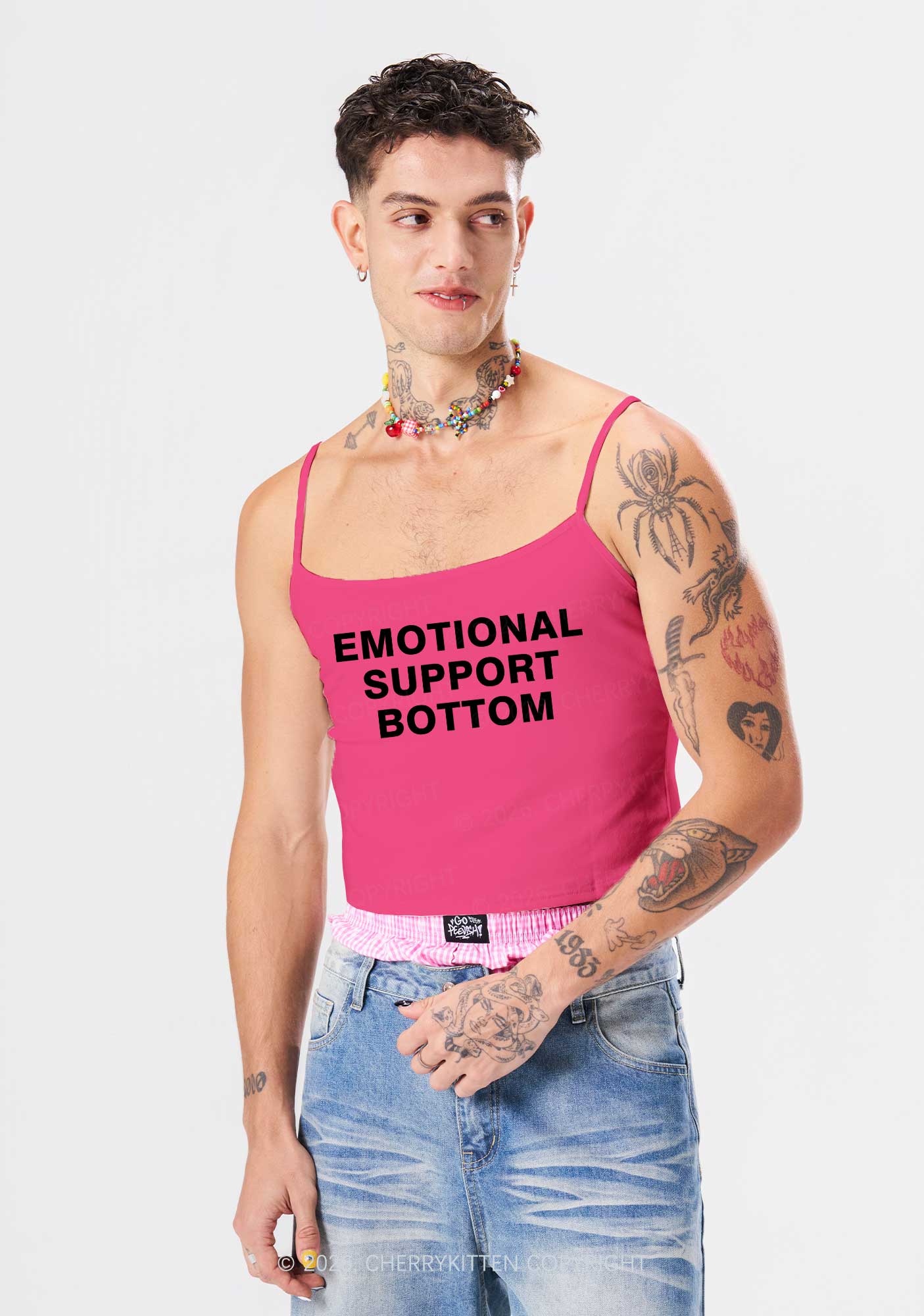 Emotional Support Bottom Pride Y2K Spaghetti Strap Cami Cherrykitten