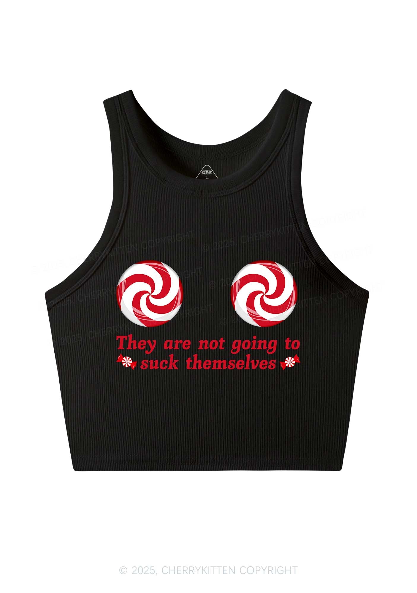 Christmas Suxk Themselves Y2K Crop Tank Top Cherrykitten