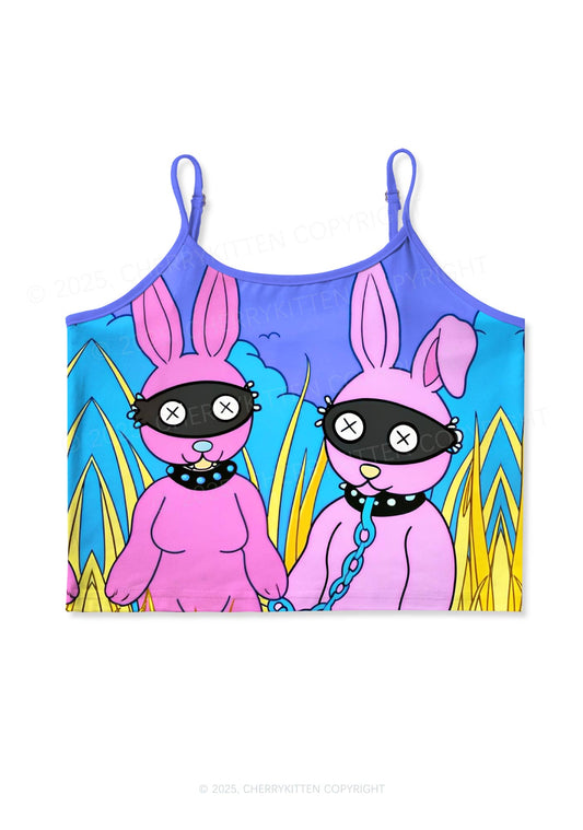 BDSM Bunny Y2K Print Cami Crop Top Cherrykitten