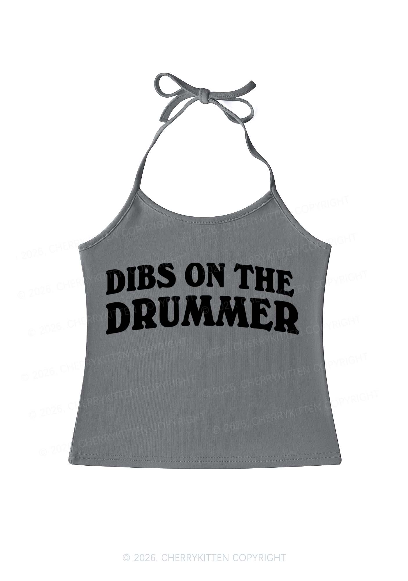 Dibs On The Drummer Y2K Halter Neck Cami Cherrykitten