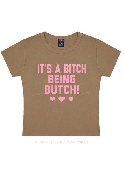 Bxxch Being Butch Y2K Baby Tee Cherrykitten