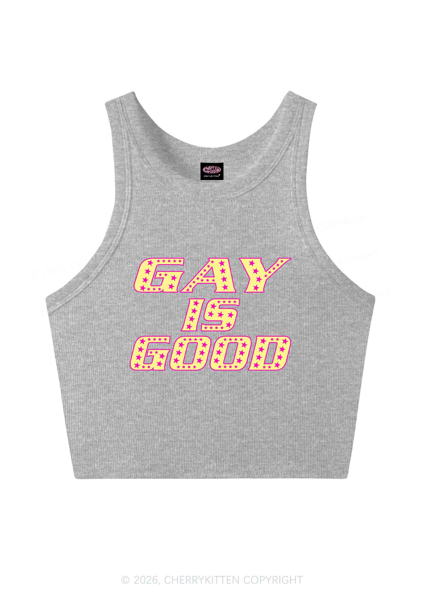 Gay Is Good Pride Y2K Crop Tank Top Cherrykitten