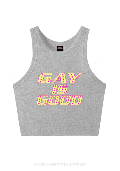 Gay Is Good Pride Y2K Crop Tank Top Cherrykitten