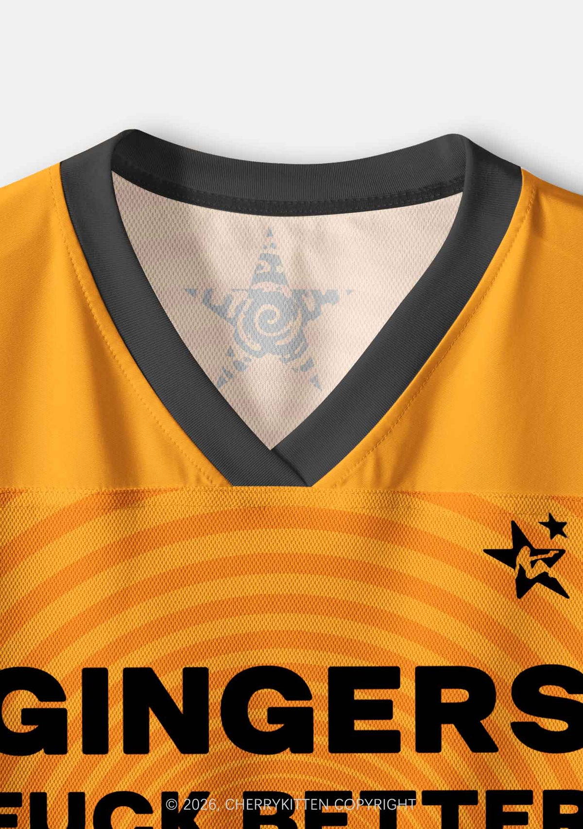 Orange Gingers Fxxk Better Y2K Crop Sport Jersey Shirts Cherrykitten