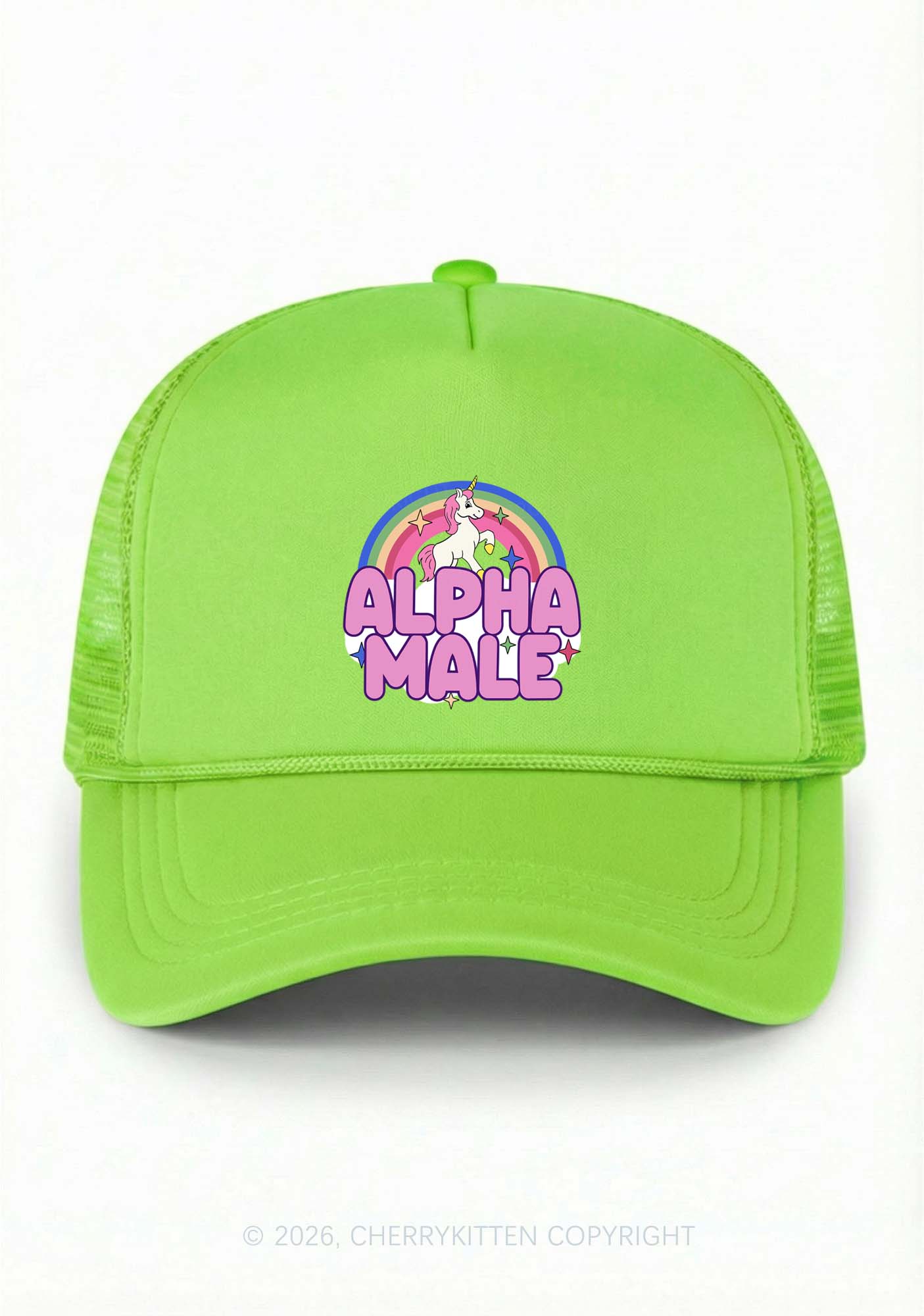 Rainbow Unicorn Alpha Male Pride Y2K Trucker Hat Cherrykitten