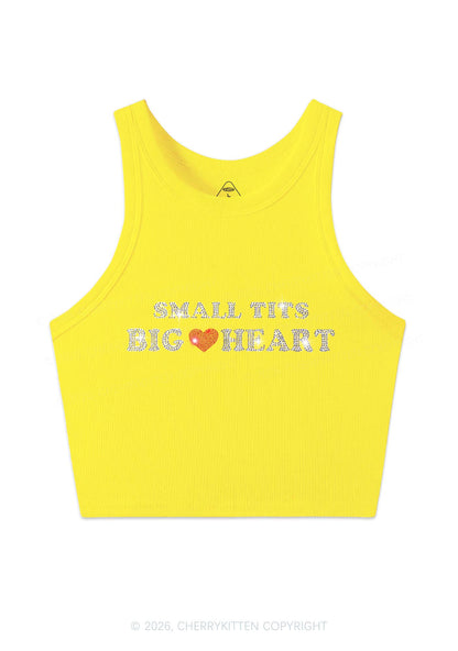 Rhinestone Big Heart Y2K Crop Tank Top Cherrykitten