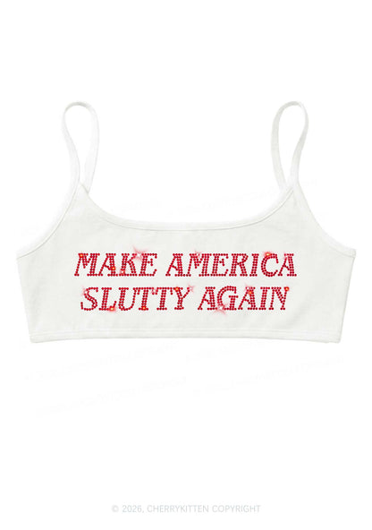 Rhinestone Make America Slxtty Y2K Super Crop Cami Cherrykitten