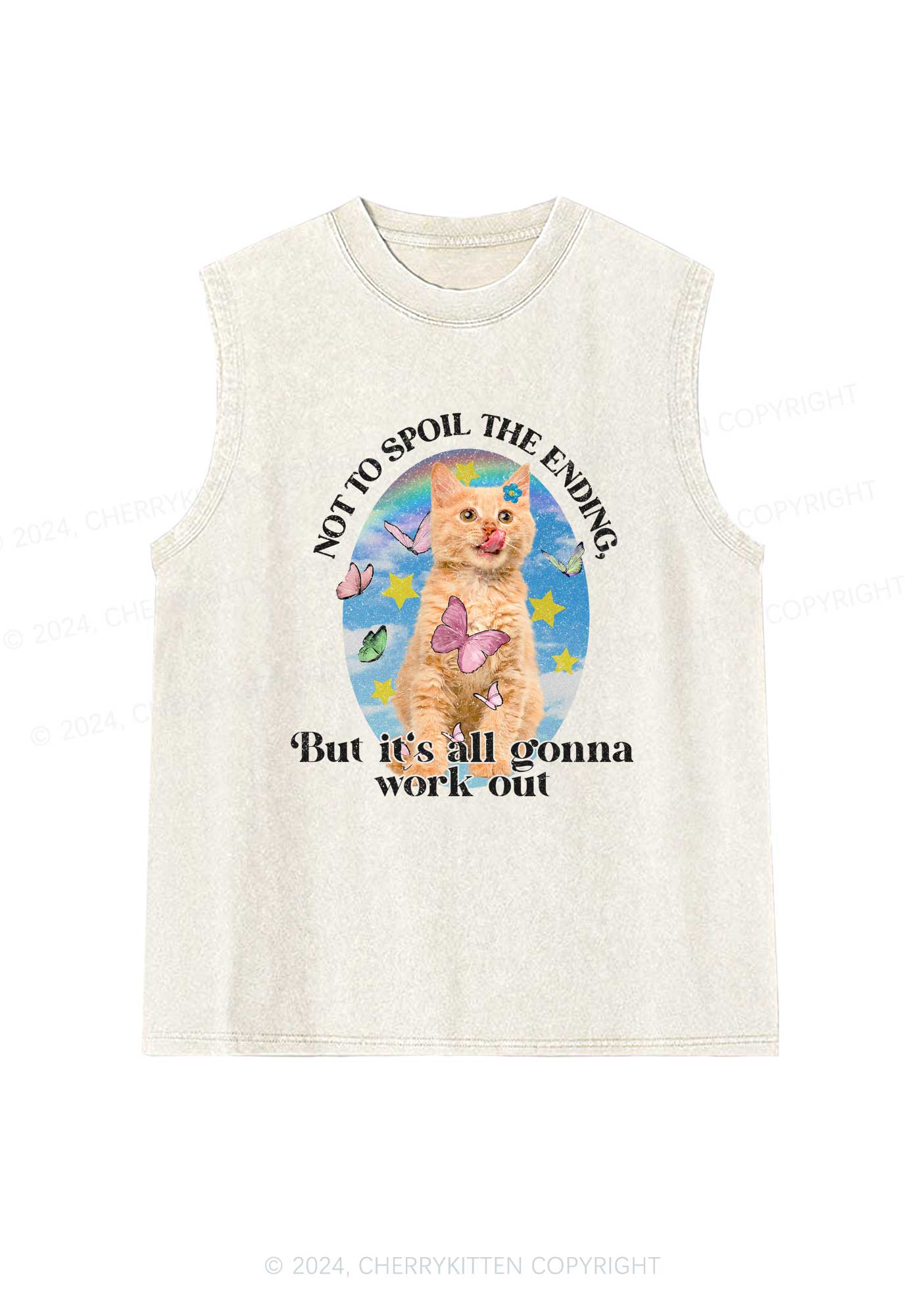 It's Gonna Work Out Y2K Washed Tank Cherrykitten