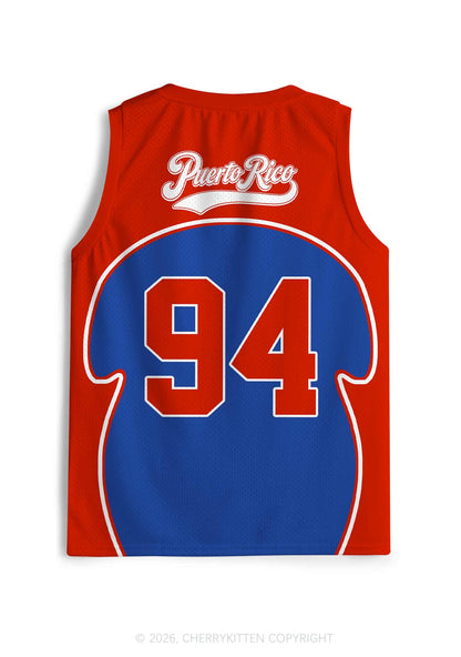 Red Blue Color Block PR Y2K Sport Jersey Tank Cherrykitten