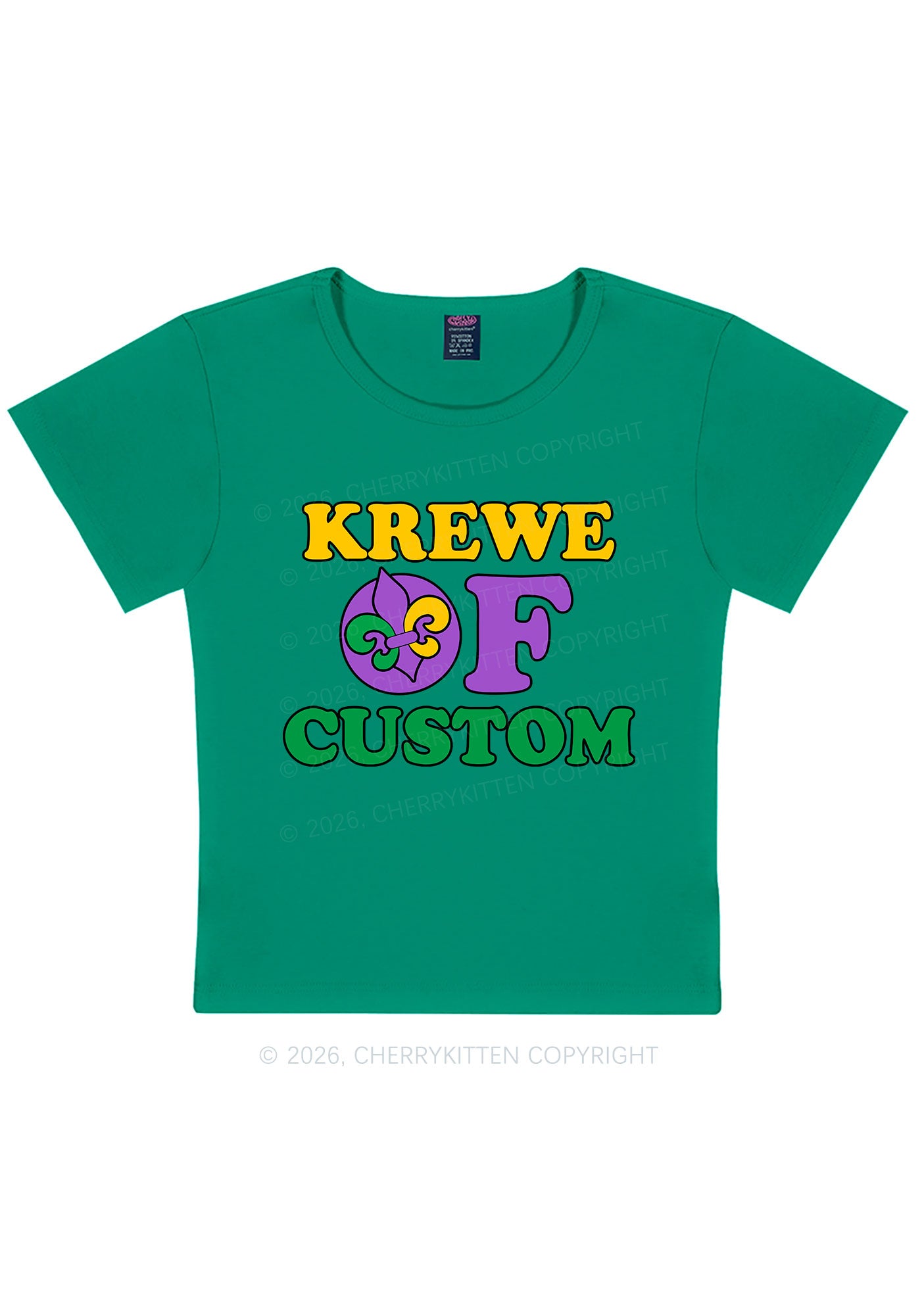Krewe Of Custom Y2K Baby Tee Cherrykitten