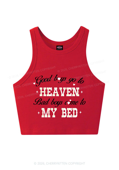Bad Boys Come To My Bed Y2K Crop Tank Top Cherrykitten