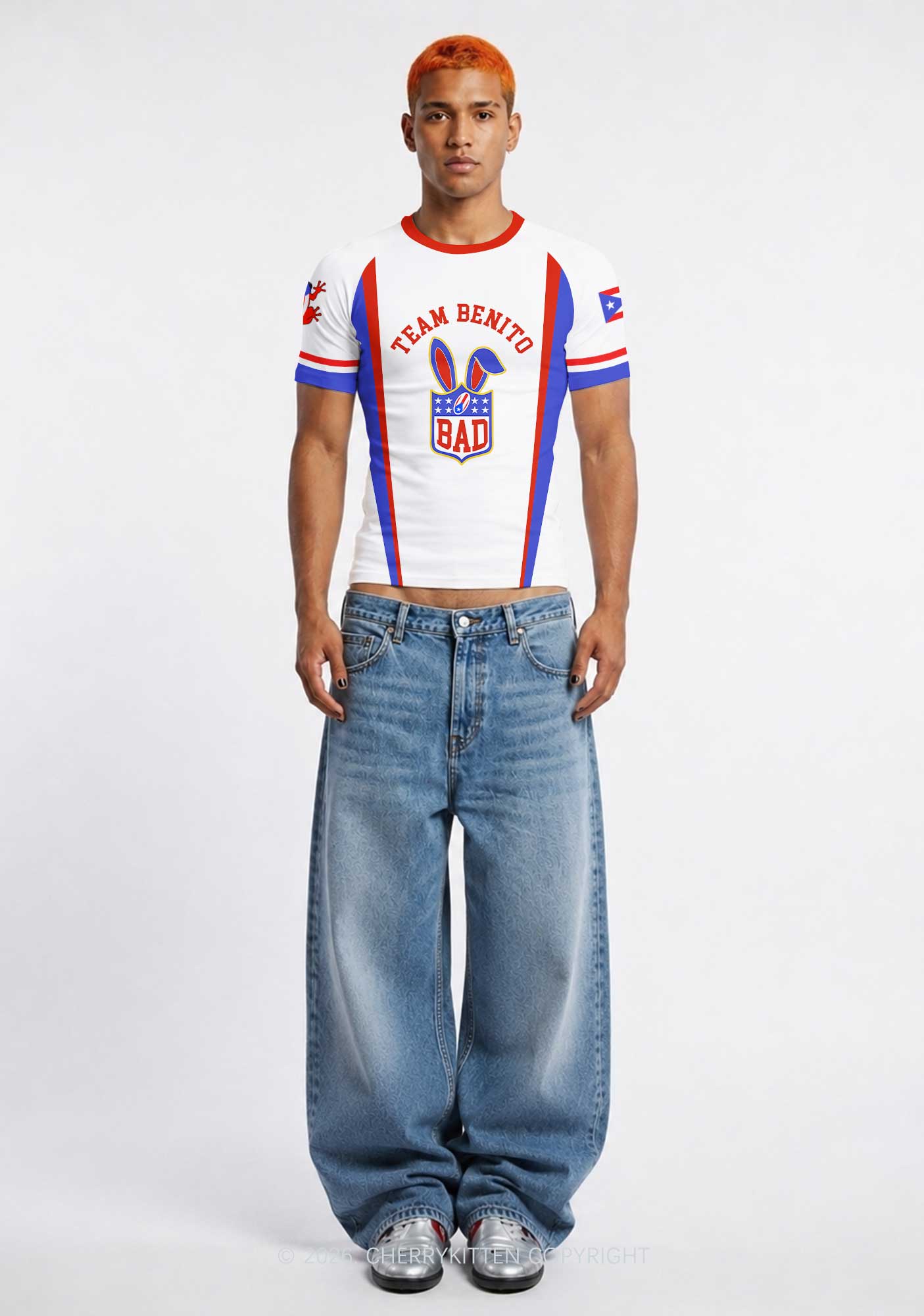 White Football Bunny Y2K Football Jersey Shirts Cherrykitten